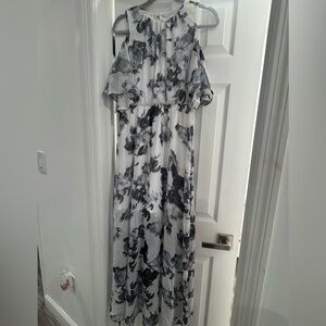 Calvin klein dress white with gray and black flowers